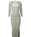 MURCI Remy Chevron Knitted Maxi Dress In White UK 6