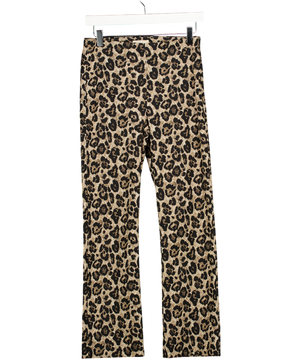 SEZANE Brown Ciara Trousers Leopard Jacquard Fr36 UK 8
