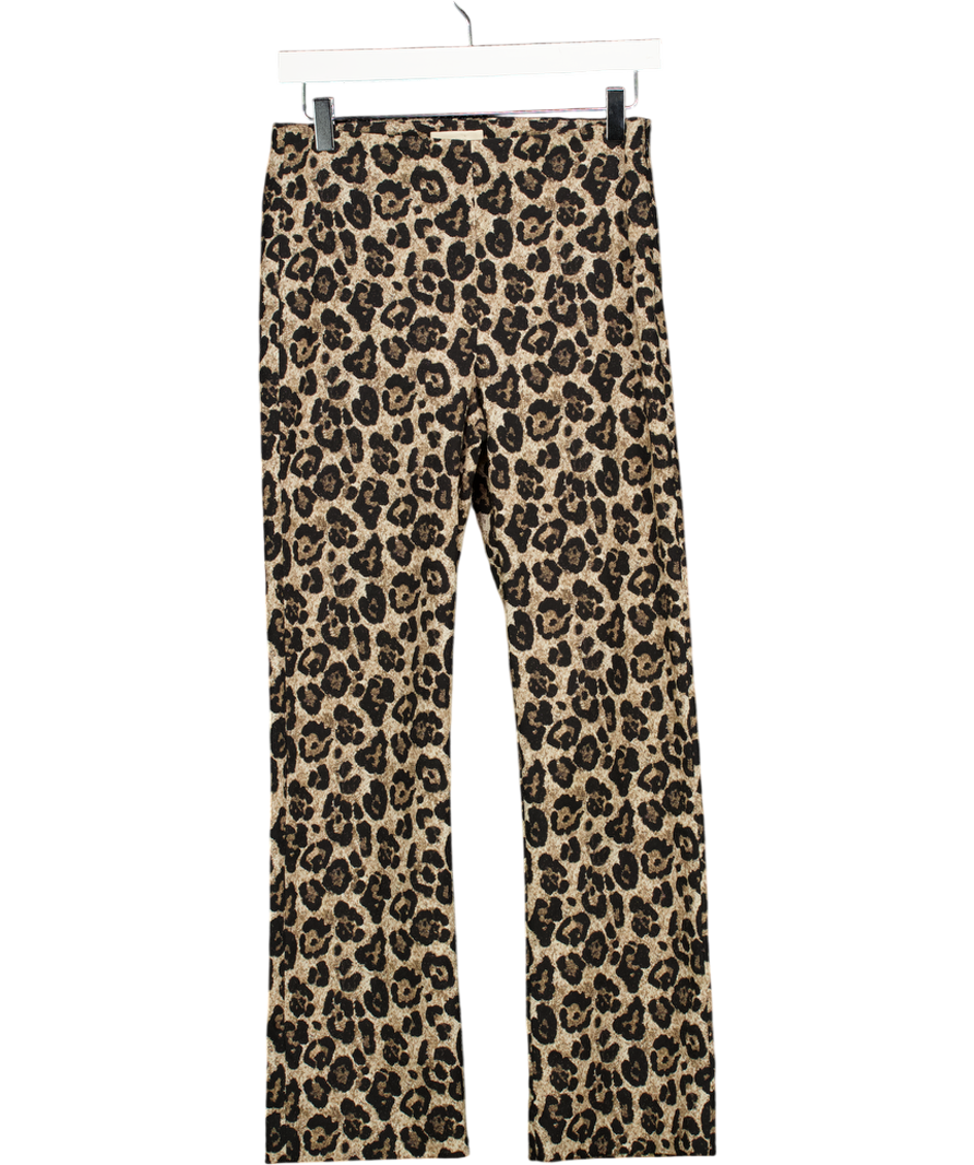 SEZANE Brown Ciara Trousers Leopard Jacquard Fr36 UK 8