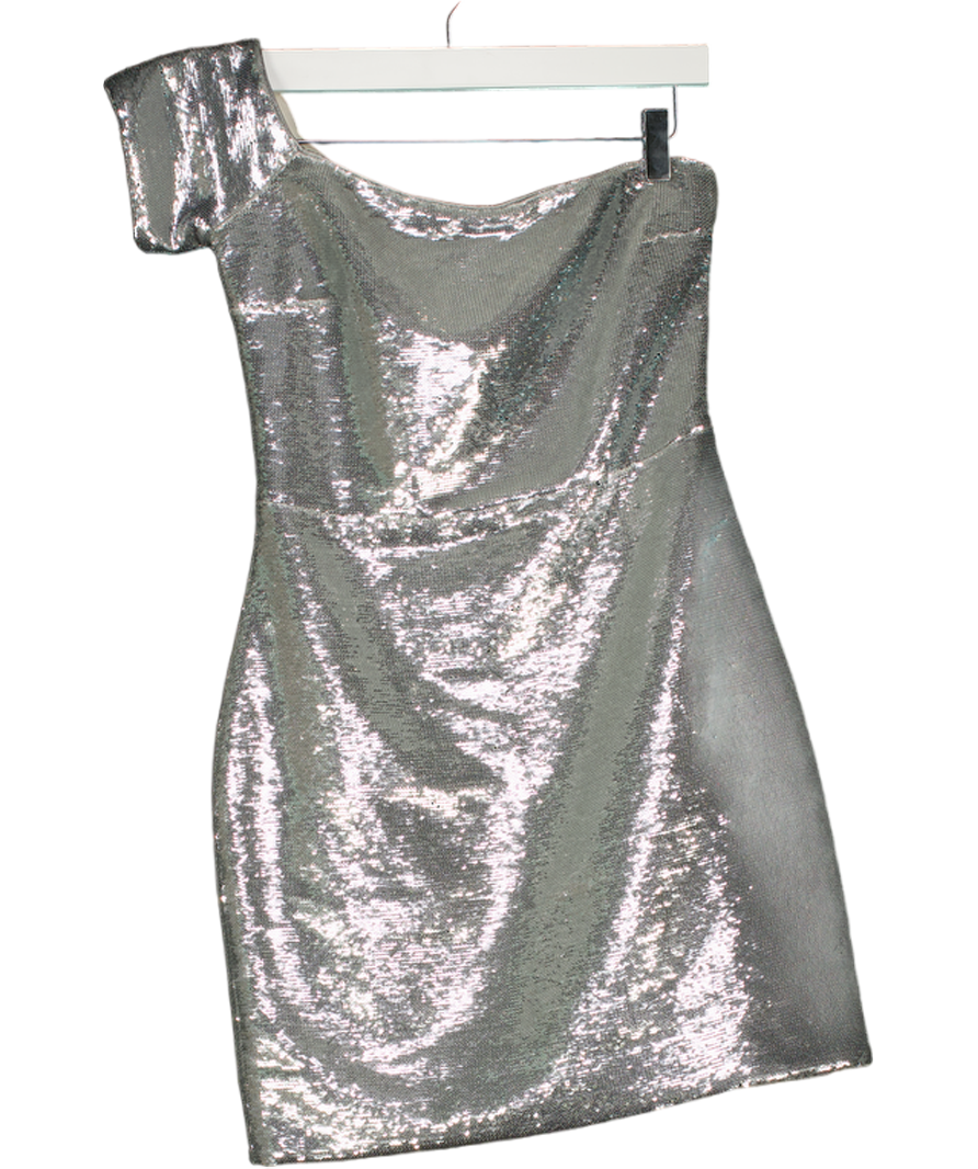 Zoe Karssen Metallic One Shoulder Sequinned Mini Dress UK S