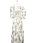 Topshop White / Black Spot Poplin Tiered Midi Dress Monochrome UK 6