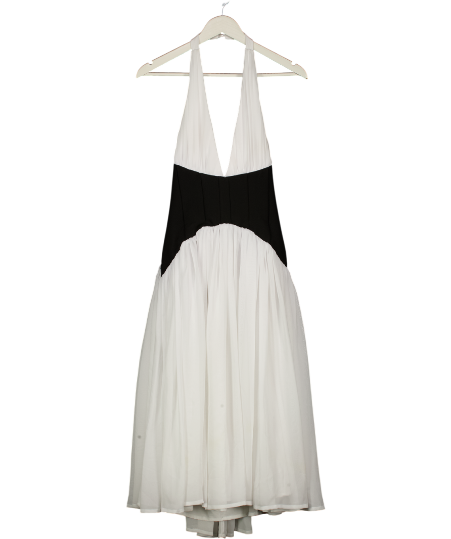 LEAU White & Black Harlowe Corset Maxi Dress UK M