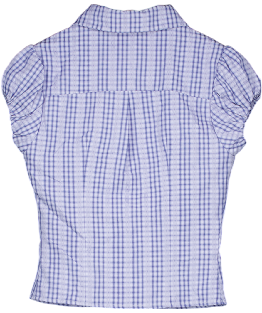 WHITE FOX Lovers Road Short Sleeve Shirt Blue Check UK XS