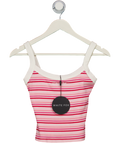 White Fox Electric Energy Tank Top Pink Stripe UK S