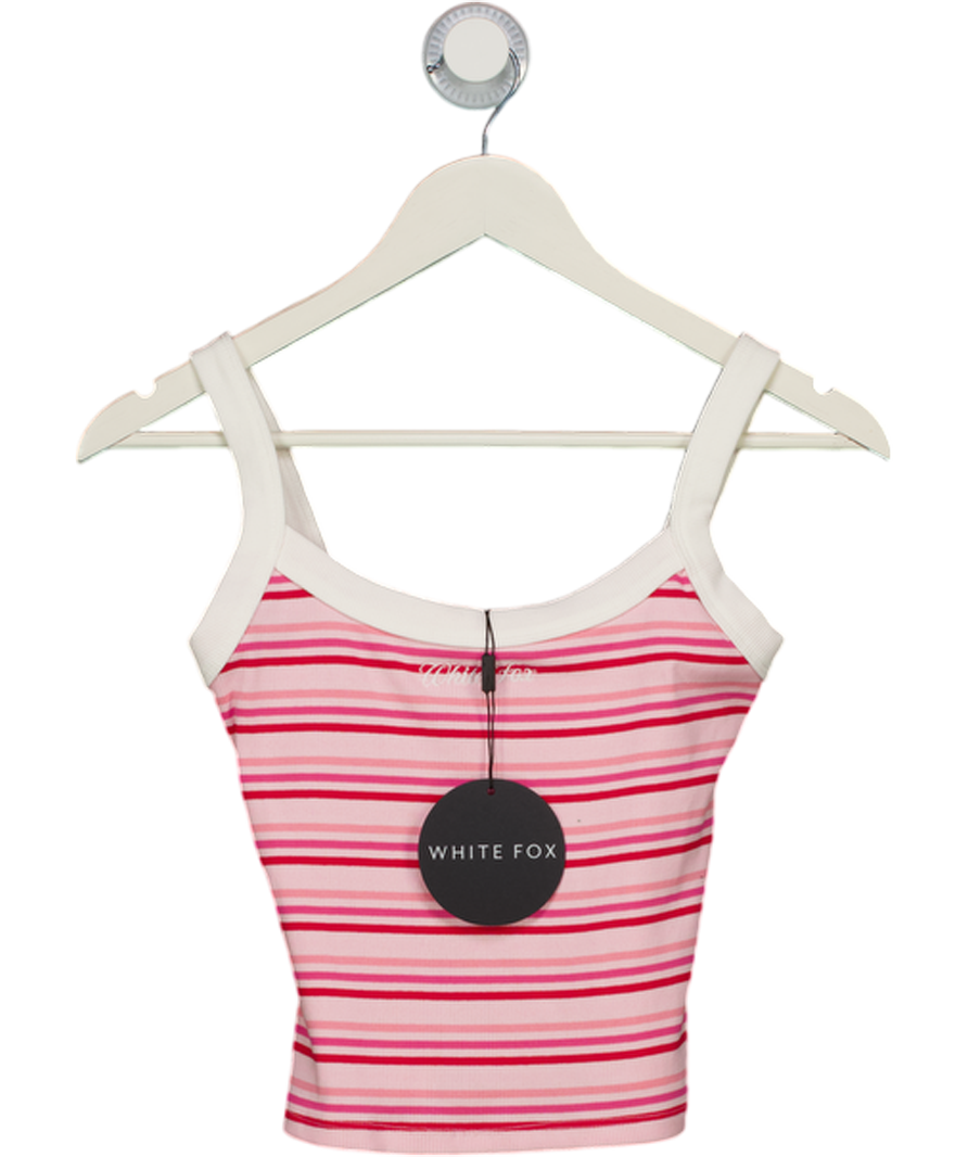 White Fox Electric Energy Tank Top Pink Stripe UK S
