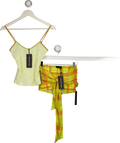 WHITE FOX 2-piece Lemon Yellow Top And Shorts Set UK XS