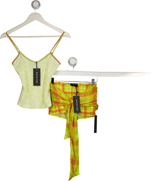 WHITE FOX 2-piece Lemon Yellow Top And Shorts Set UK XS