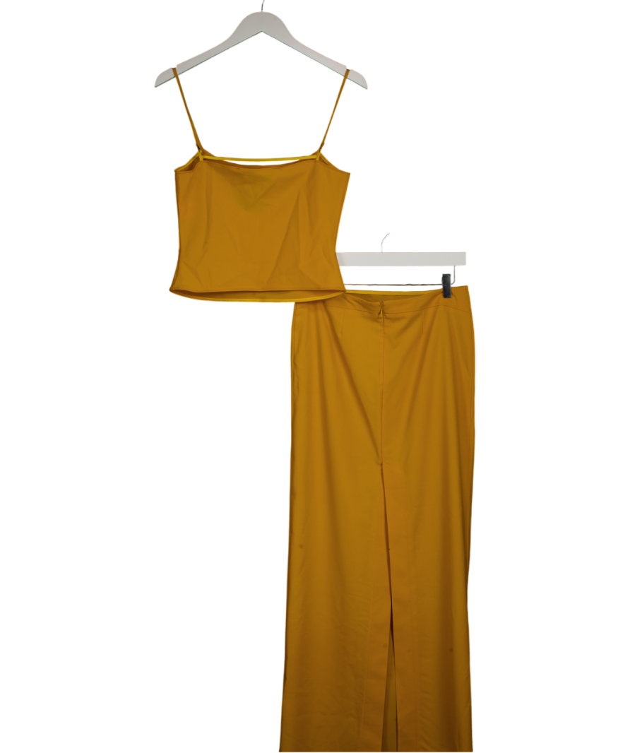 JACQUEMUS Saffron Yellow Wool Blend Le Splash 'le Haut Tangelo' Camisole ( Uk 8) And La Jupe Pina Midi Skirt UK 10