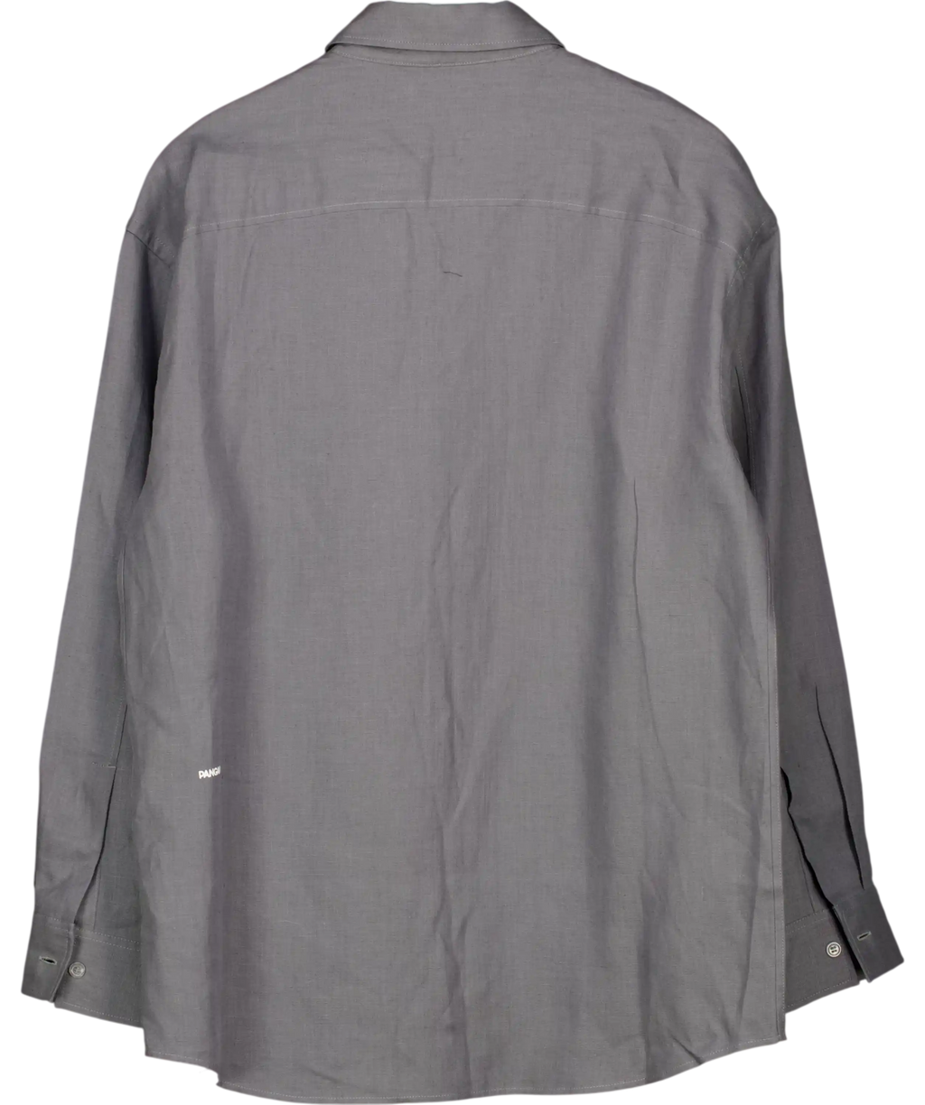 PANGAIA Dna Linen Collared Long Sleeve Shirt Atmosphere Grey UK M