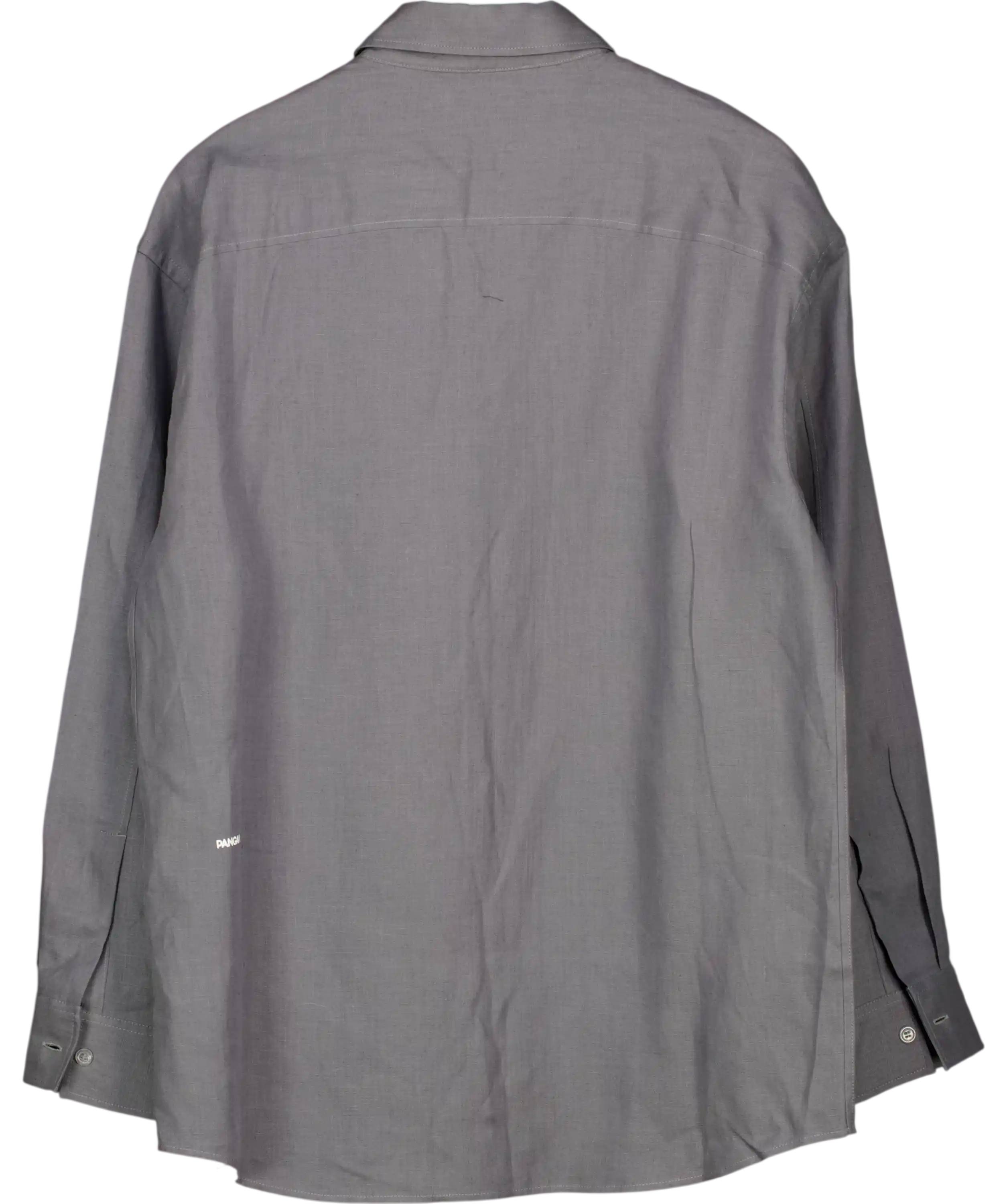 PANGAIA Dna Linen Collared Long Sleeve Shirt Atmosphere Grey UK M