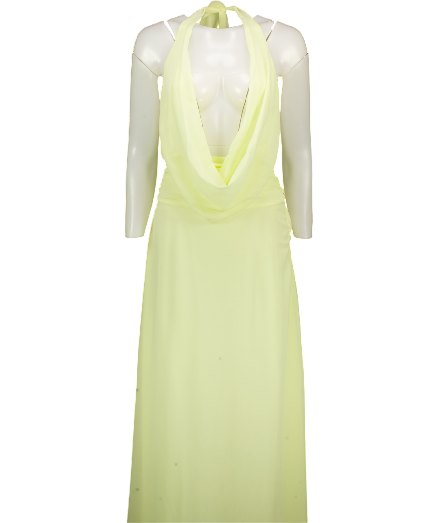 PEPPERMAYO Yellow Halterneck Maxi Dress UK 4