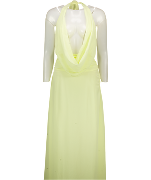 PEPPERMAYO Yellow Halterneck Maxi Dress UK 4