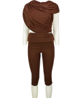 Etoile Luxe Brown Capri Pants With Top UK XS