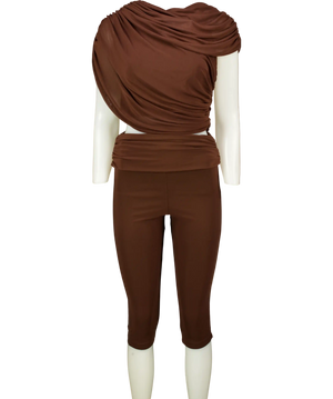 Etoile Luxe Brown Capri Pants With Top UK XS