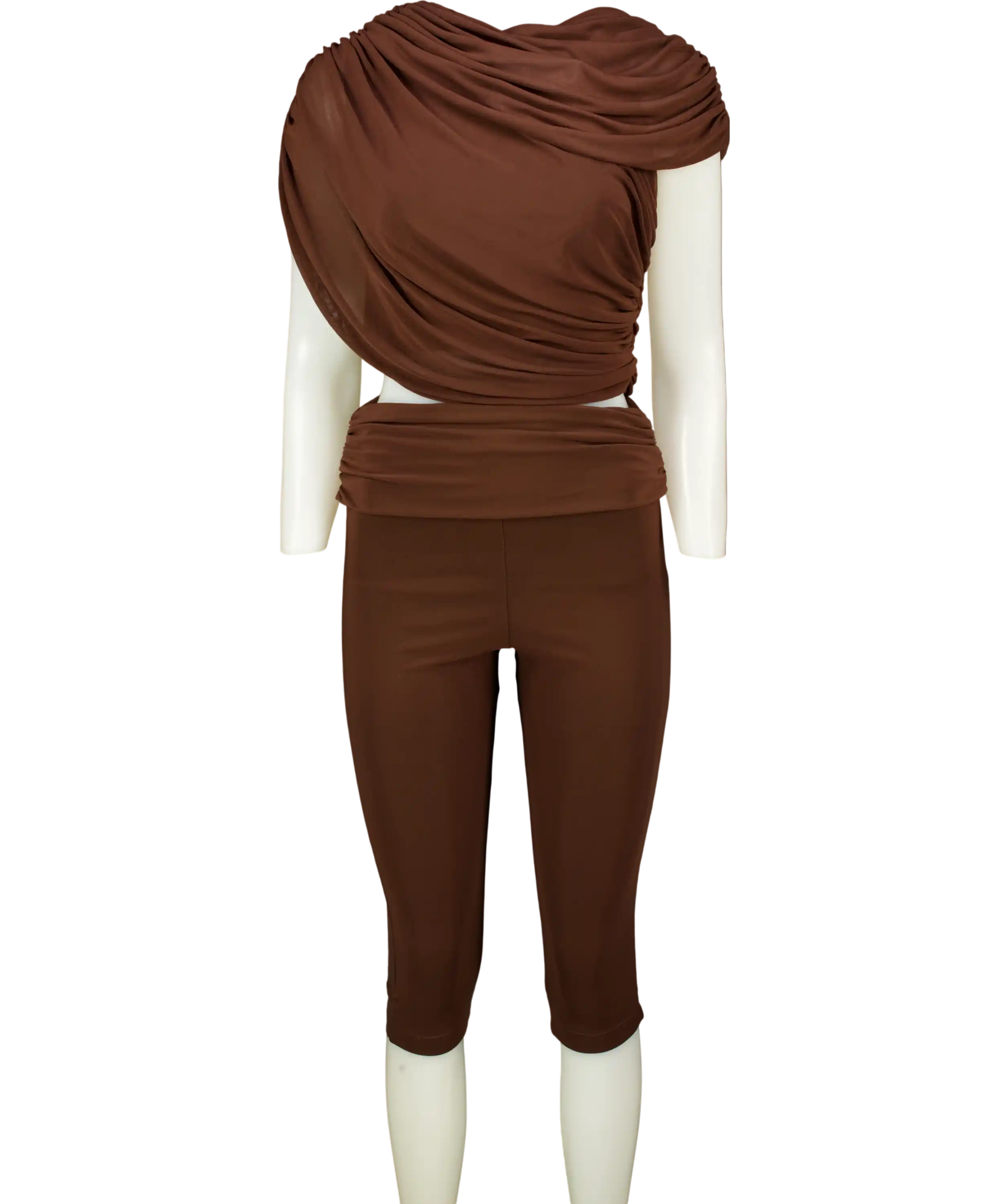 Etoile Luxe Brown Capri Pants With Top UK XS