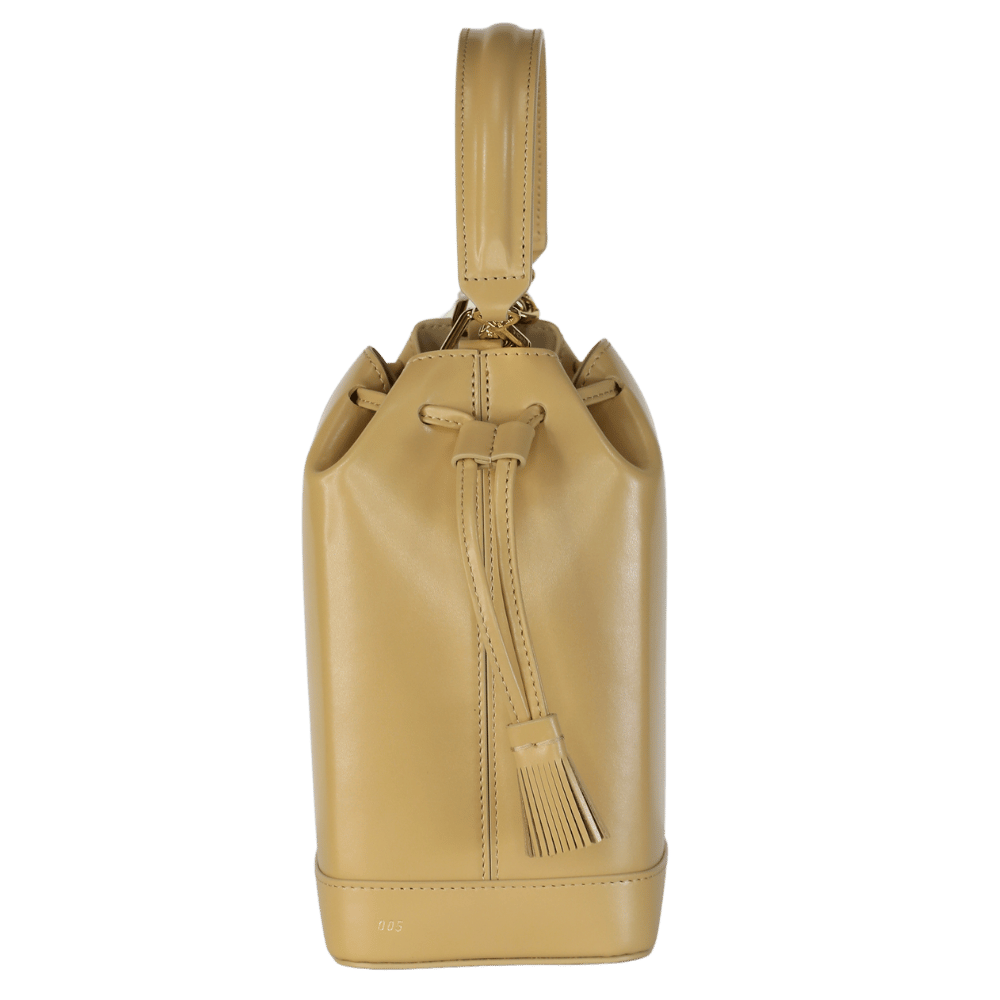 RSVP Beige Ltd. Edition Sand Leather Milkman Small Square-base Bucket Bag