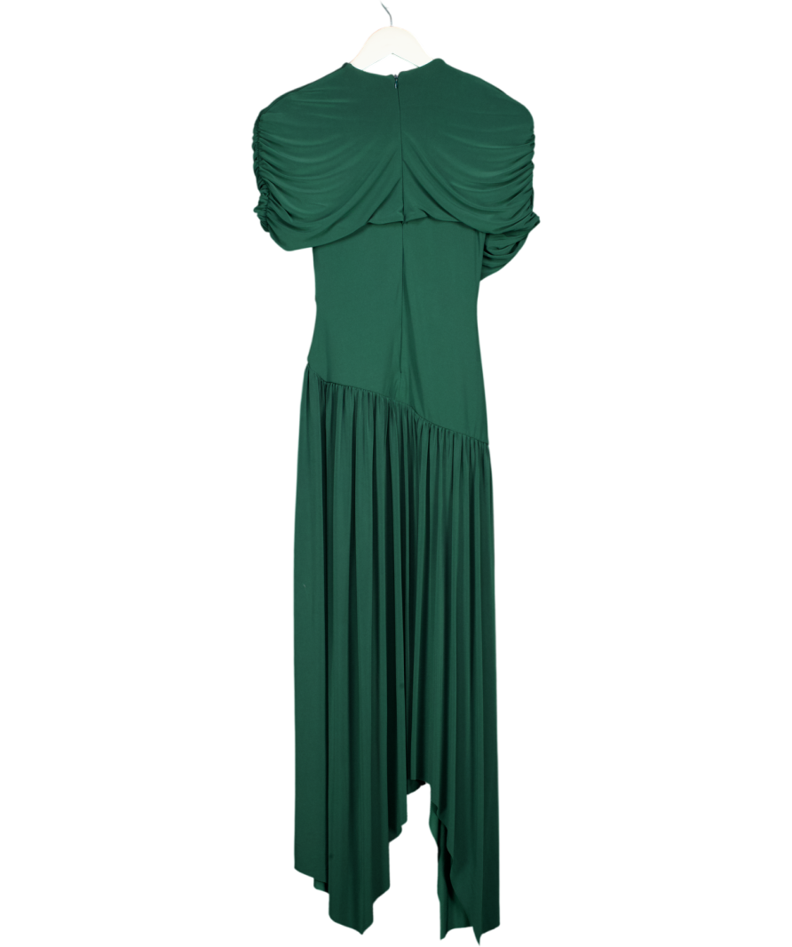 CLUB L Green Wrapped Midi Dress With Hanky Hem UK 10