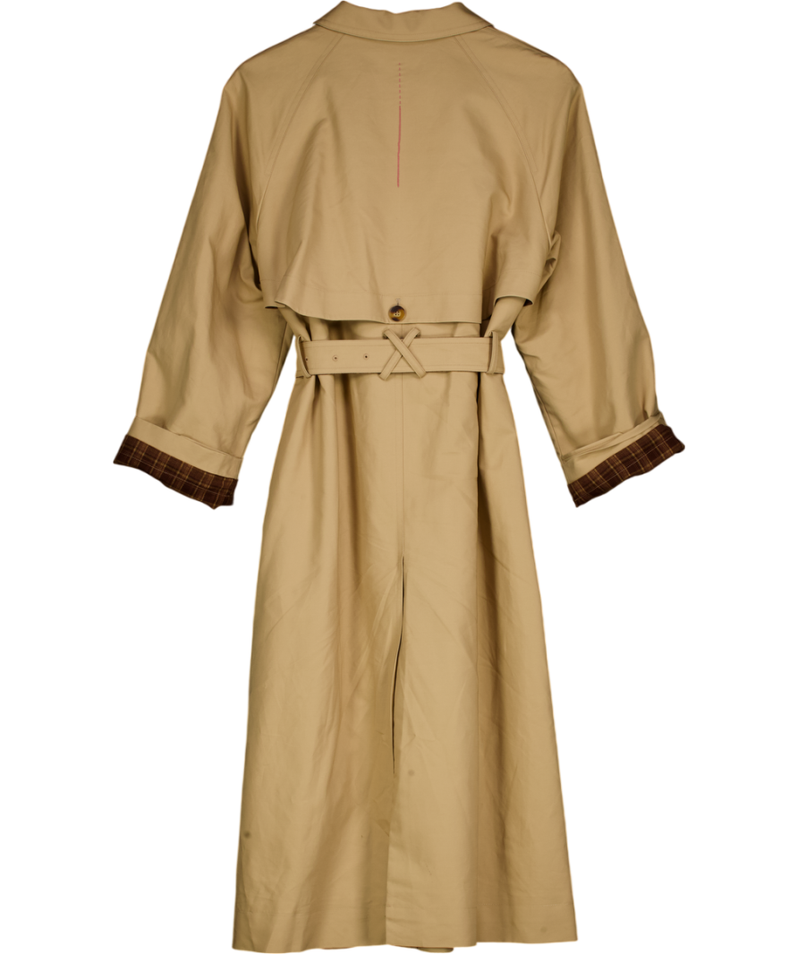 FABRIQUE X Sang-hee Chun Beige Barga Single Breasted Long Trench Coat In Cotton UK S