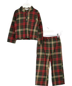 Zara Green  Tartan Button-Up Pyjamas 7 Years