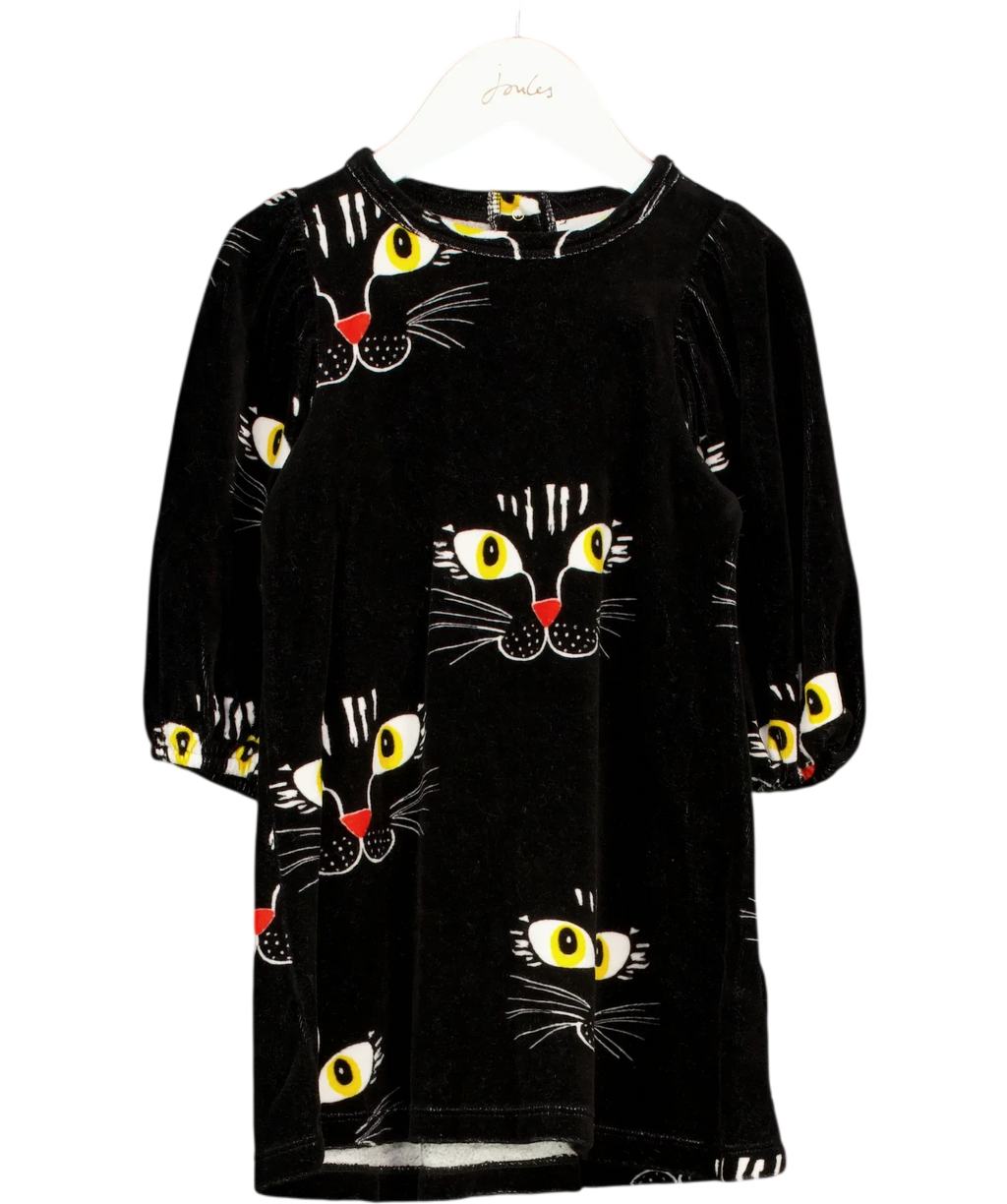 Mini Rodini Black Cats Dress 4 Years — Front