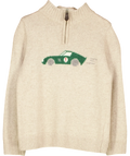 Thomas Brown Beige mock-neck race car knit jumper, size 6 Years — front