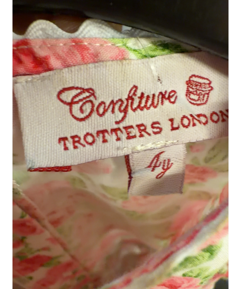Trotters Pink Confiture Pink Floral Dress, size 4 Years — detail