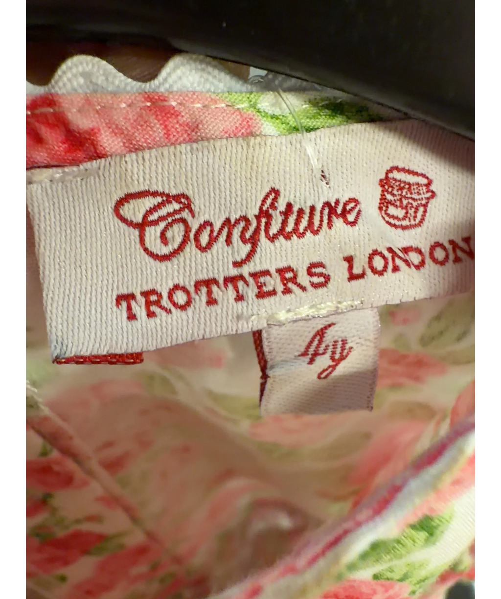 Trotters Pink Confiture Pink Floral Dress, size 4 Years — care label