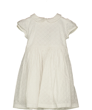 Confiture White Broderie Anglaise Scalloped Dress 4 Years