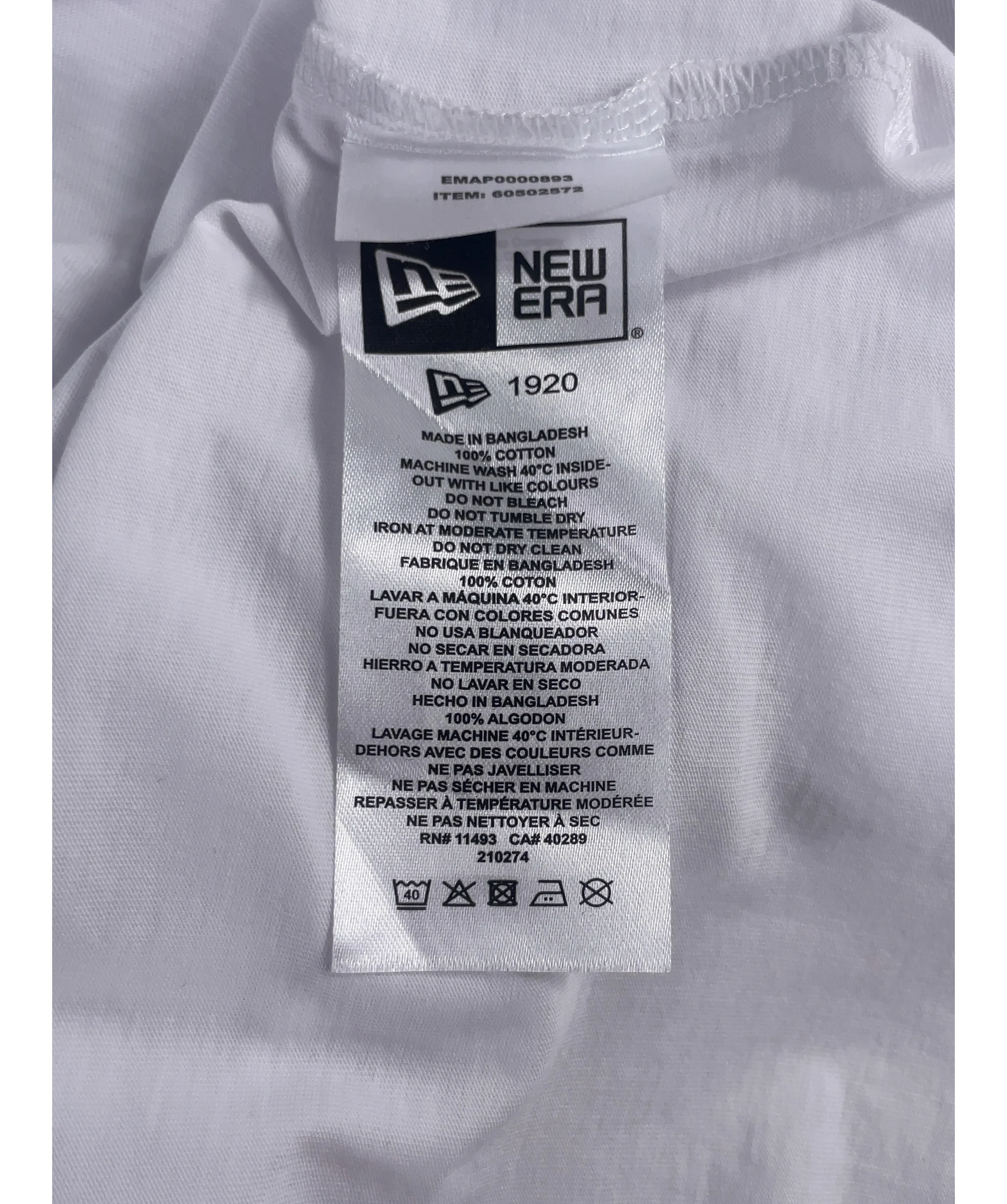 New Era White NBA Milwaukee Bucks Championship Oversized T-Shirt White, size UK XL — label