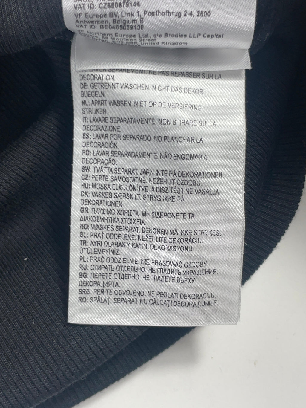Dickies Black Black Cropped Cardigan, size UK XL — care label