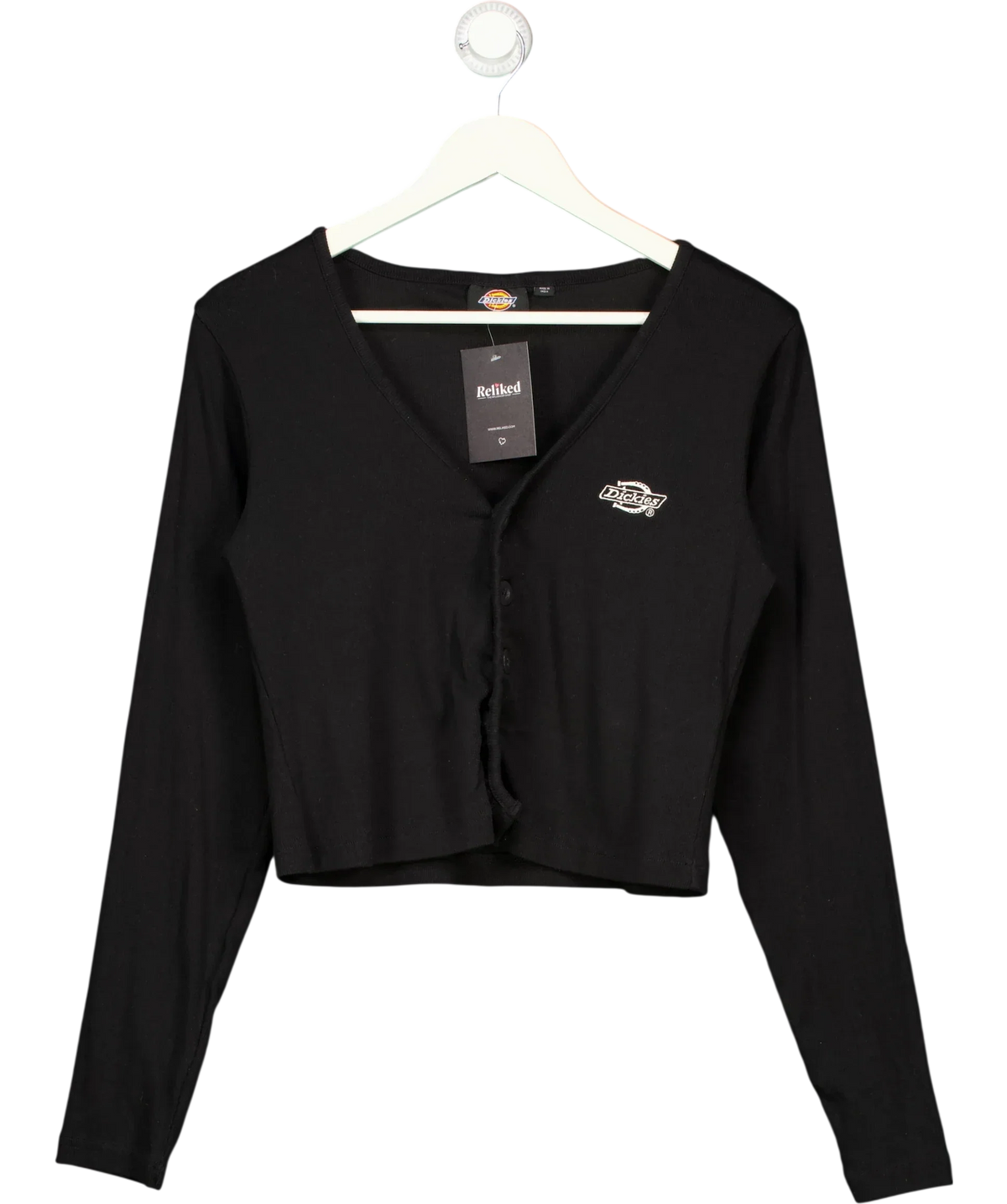 Dickies Black Black Cropped Cardigan, size UK XL — front