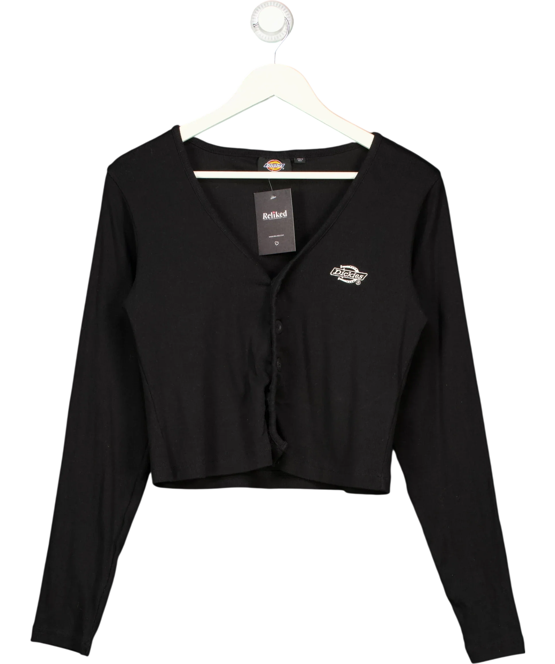 Dickies Black Black Cropped Cardigan, size UK XL — front