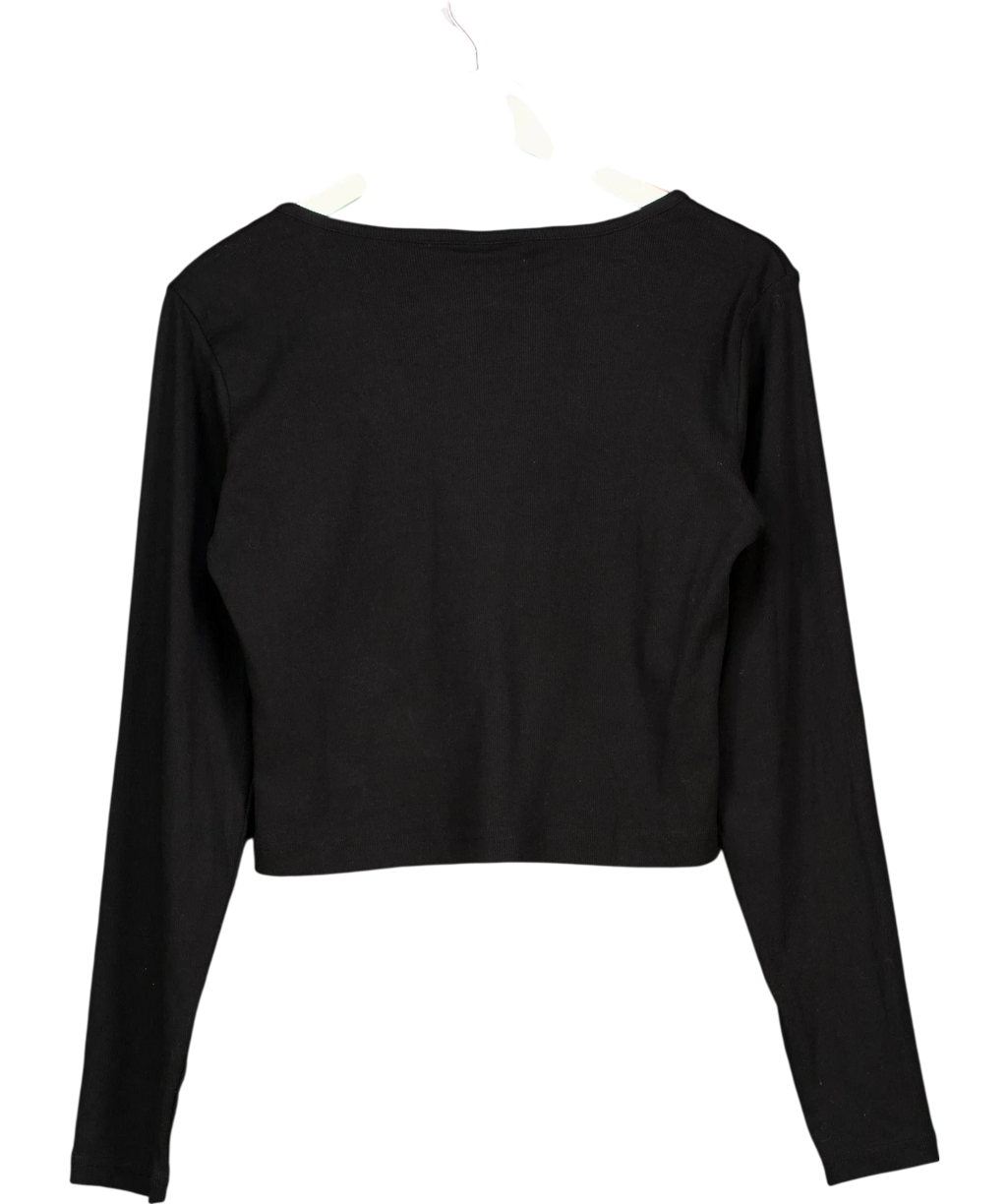 Dickies Black Black Cropped Cardigan, size UK XL — back
