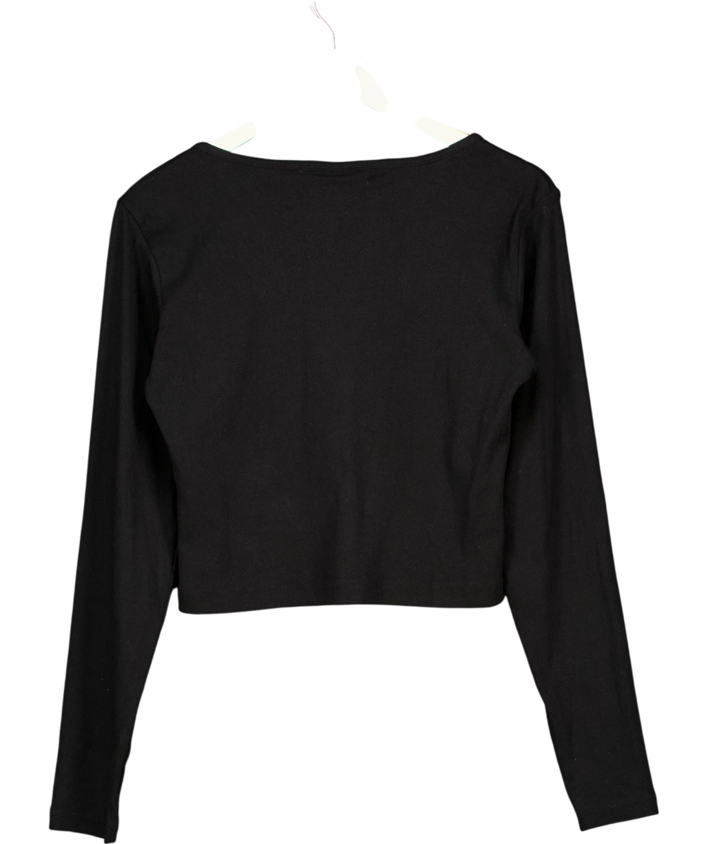 Dickies Black Black Cropped Cardigan, size UK XL — back