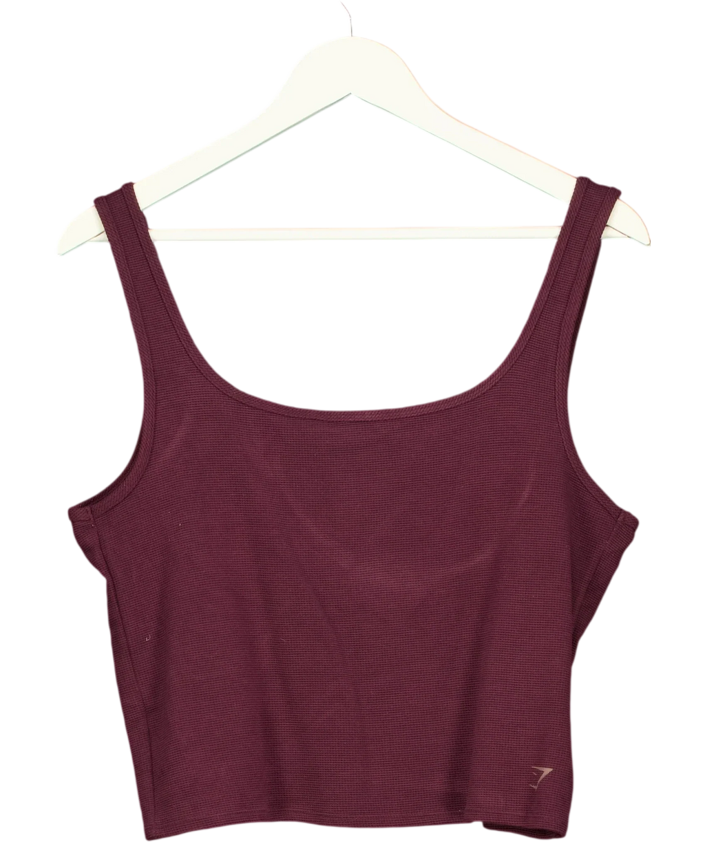 GYMSHARK Purple Cropped Tank Cherry Purple, size UK XXL — front