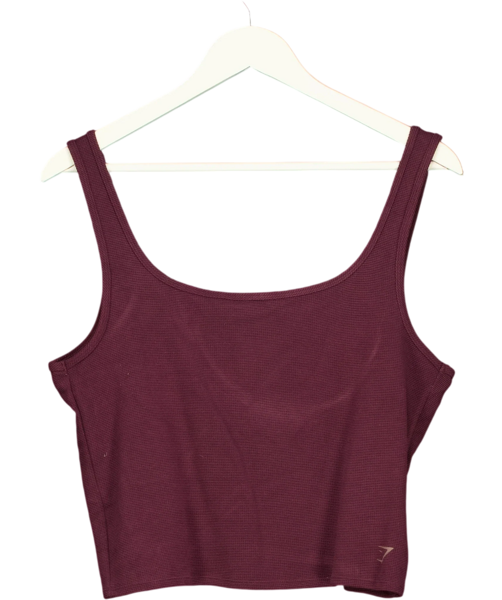 GYMSHARK Purple Cropped Tank Cherry Purple, size UK XXL — front