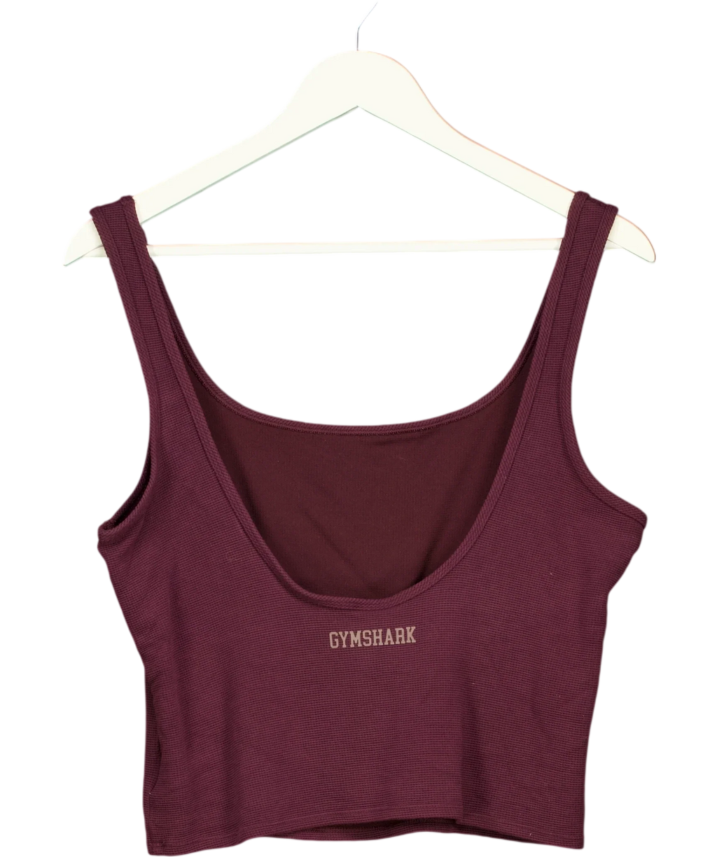 GYMSHARK Purple Cropped Tank Cherry Purple, size UK XXL — back