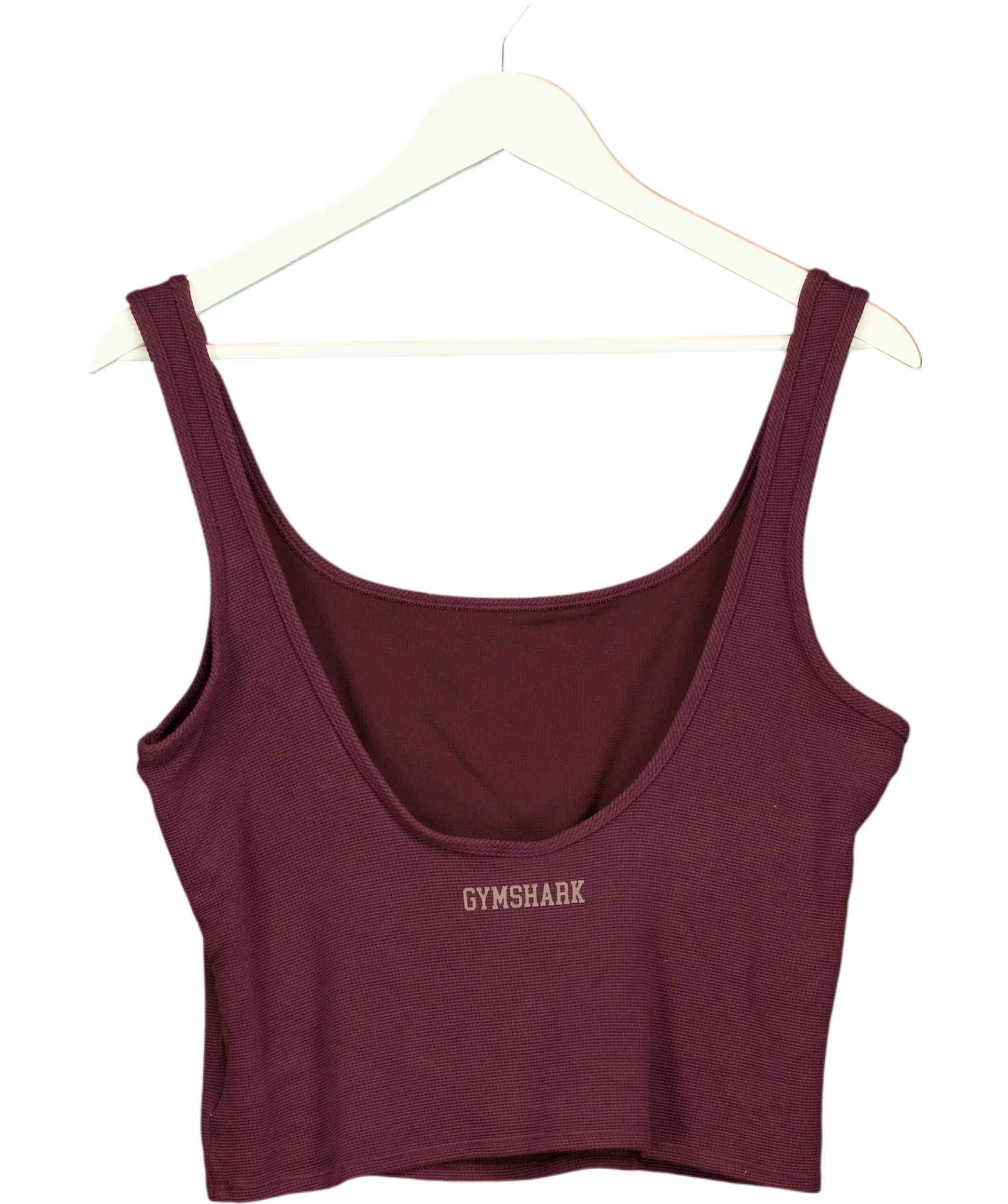GYMSHARK Purple Cropped Tank Cherry Purple, size UK XXL — back