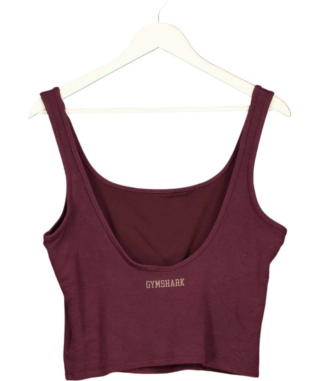 GYMSHARK Purple Cropped Tank Cherry Purple, size UK XXL — back