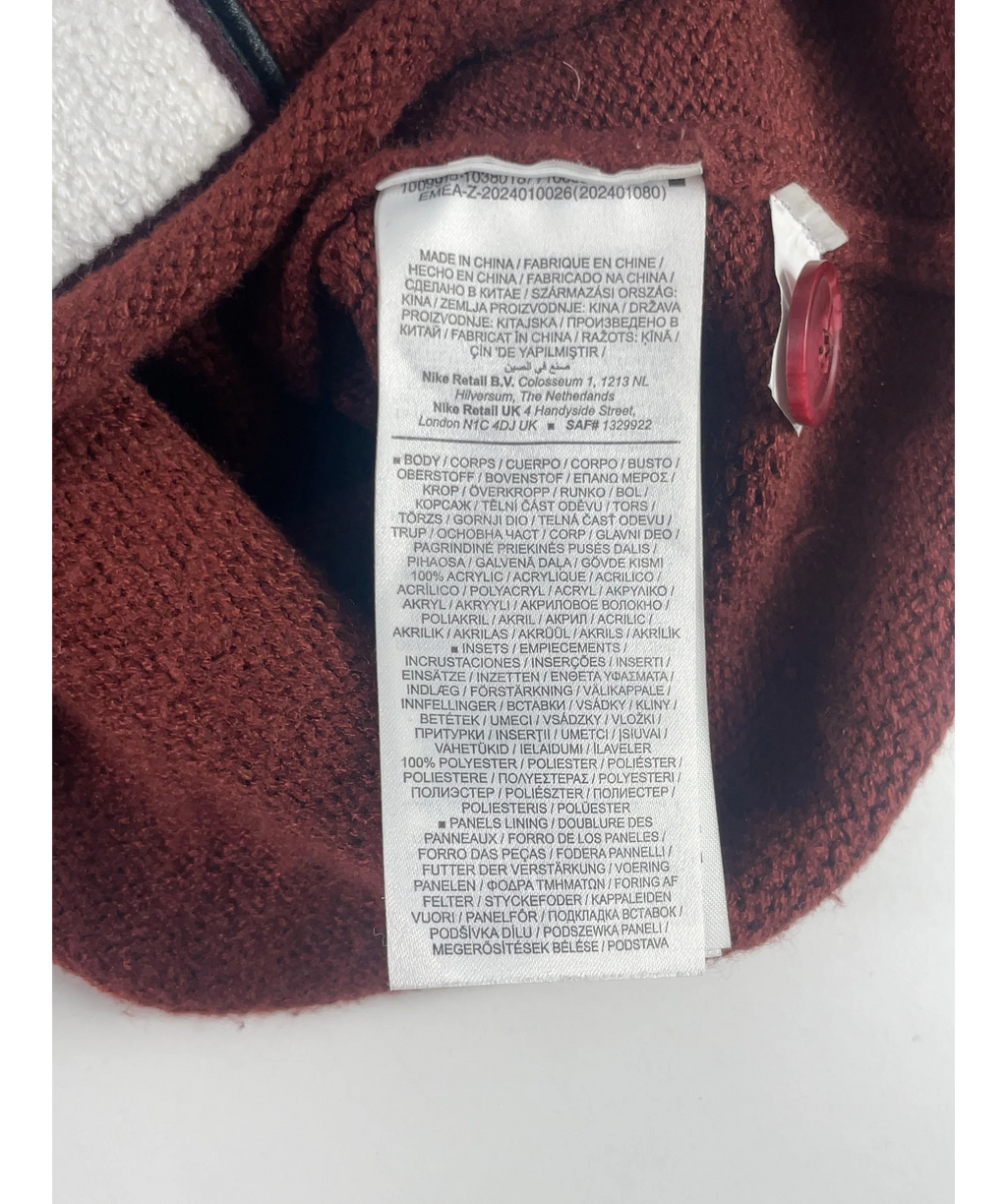 Nike Red x YOON Women's Varsity Cropped Cardigan Red, size UK XL — label