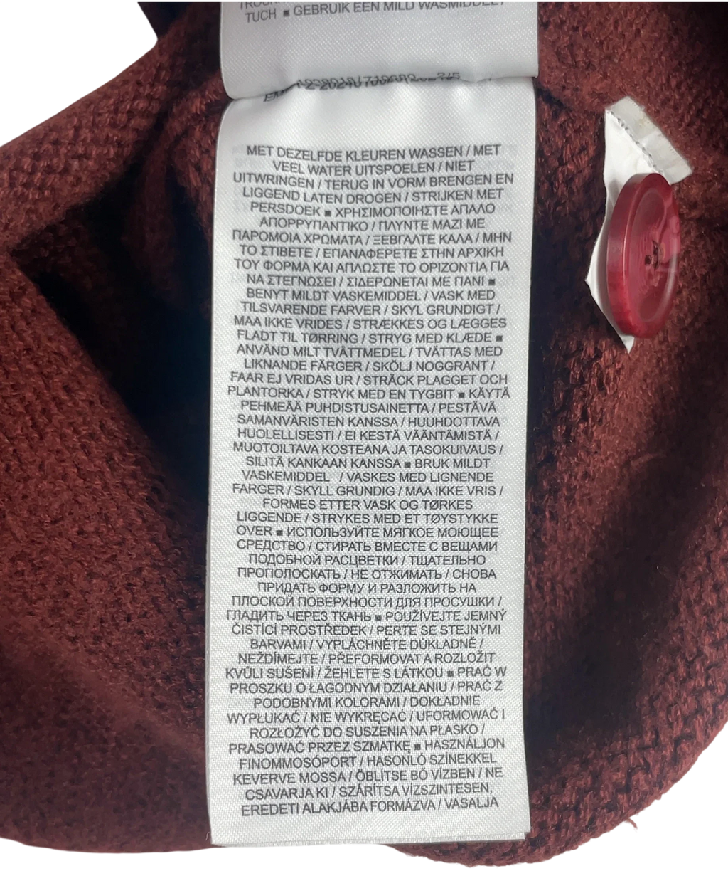 Nike Red x YOON Women's Varsity Cropped Cardigan Red, size UK XL — care label