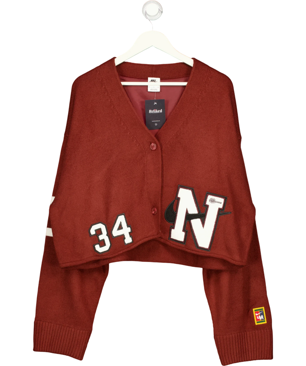 Nike Red x YOON Women's Varsity Cropped Cardigan Red, size UK XL — front