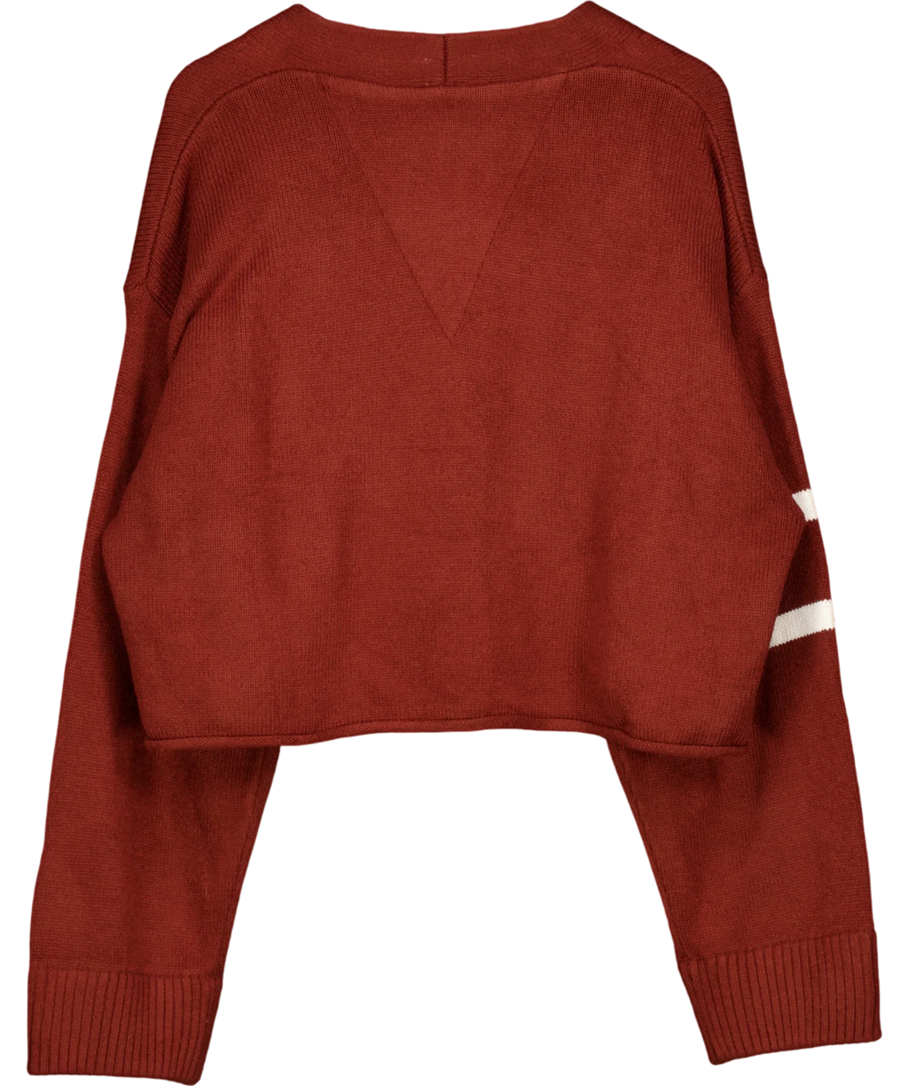 Nike Red x YOON Women's Varsity Cropped Cardigan Red, size UK XL — back