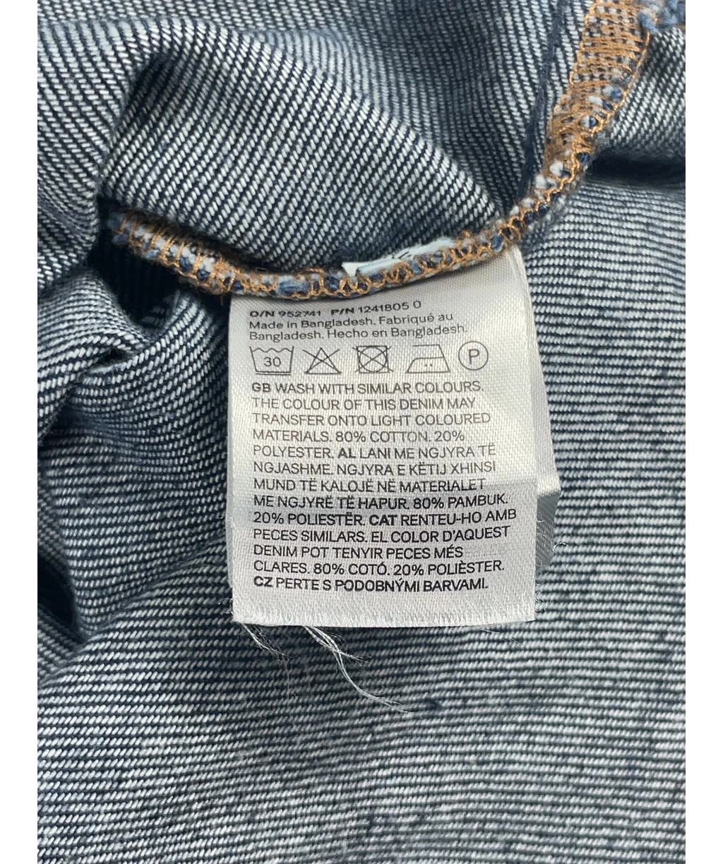H&M Blue Indigo Blue Denim Oversized Shirt, size UK XL — label
