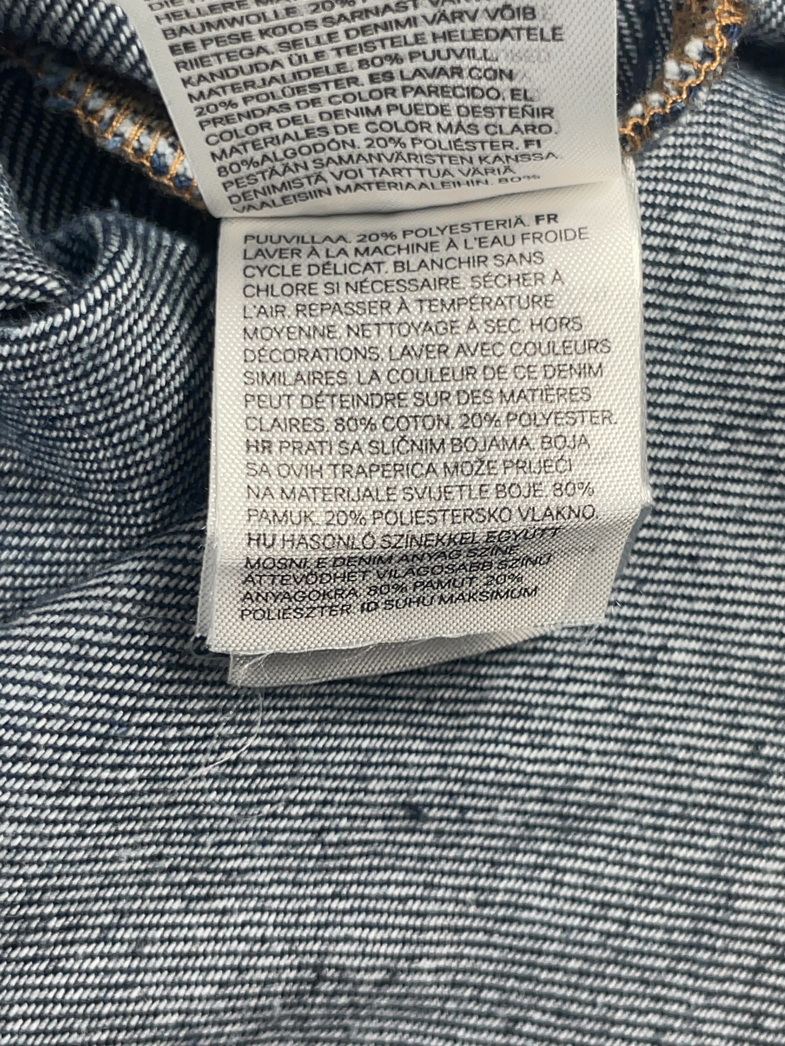 H&M Blue Indigo Blue Denim Oversized Shirt, size UK XL — care label