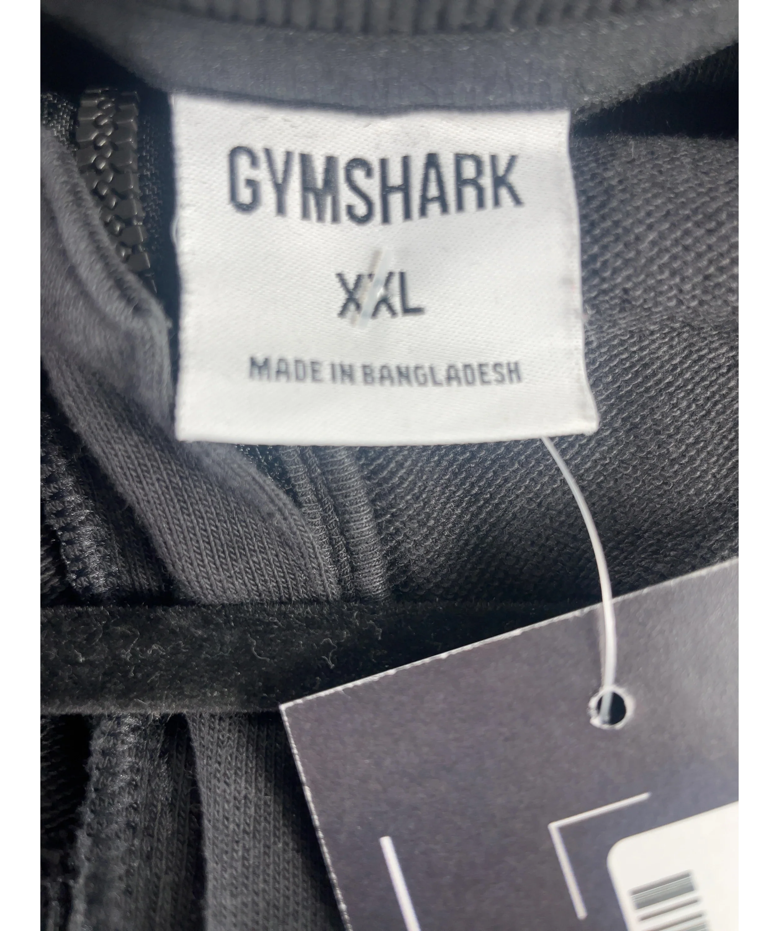 GYMSHARK Black Rest Day Lounge Cropped Zip Hoodie Black, size UK XXL — detail