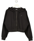 GYMSHARK Black Rest Day Lounge Cropped Zip Hoodie Black, size UK XXL — front