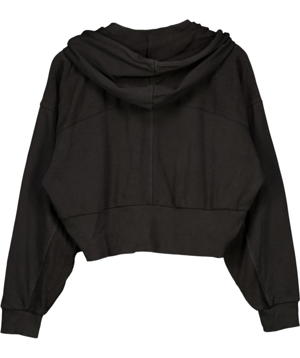 GYMSHARK Black Rest Day Lounge Cropped Zip Hoodie Black, size UK XXL — back