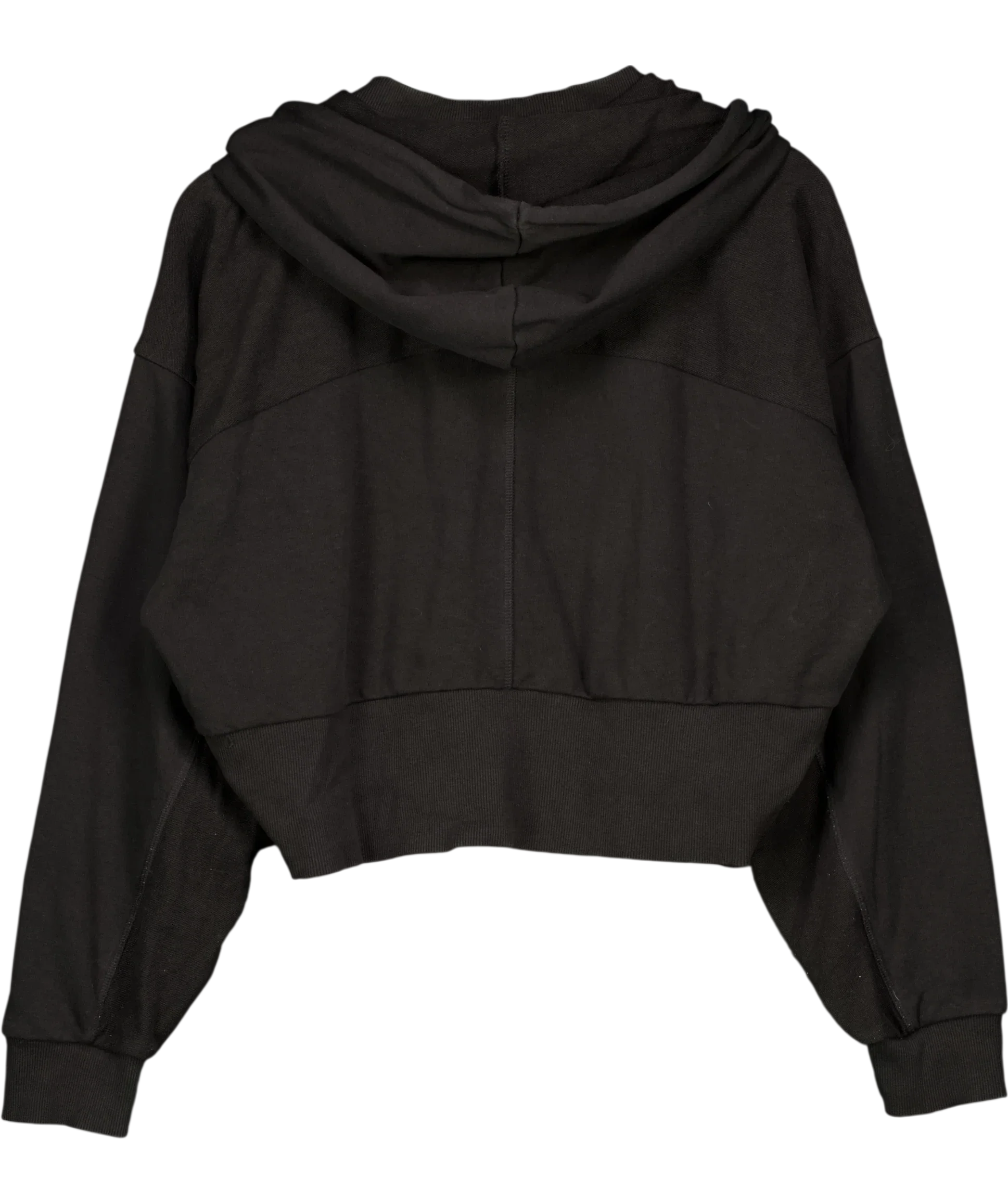 GYMSHARK Black Rest Day Lounge Cropped Zip Hoodie Black, size UK XXL — back