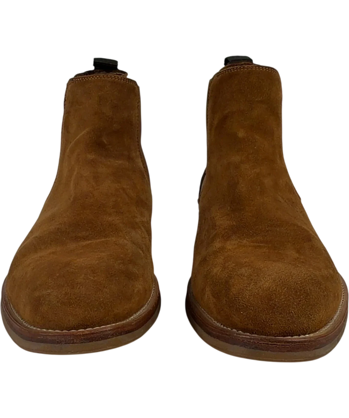 Russell & Bromley Brown Suede Chelsea Boots UK 8 EU 41 — Front (both, face on)